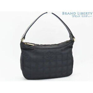 Chanel Travel Line Hobo Shoulder Bag Handbag Accessory Pouch Black Leather